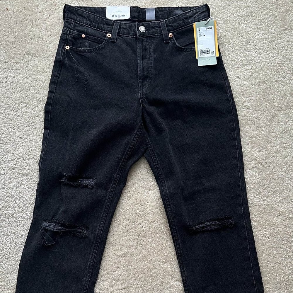 H&M Boyfriend Low Waisted Loose Fit Jeans (Size 2)
